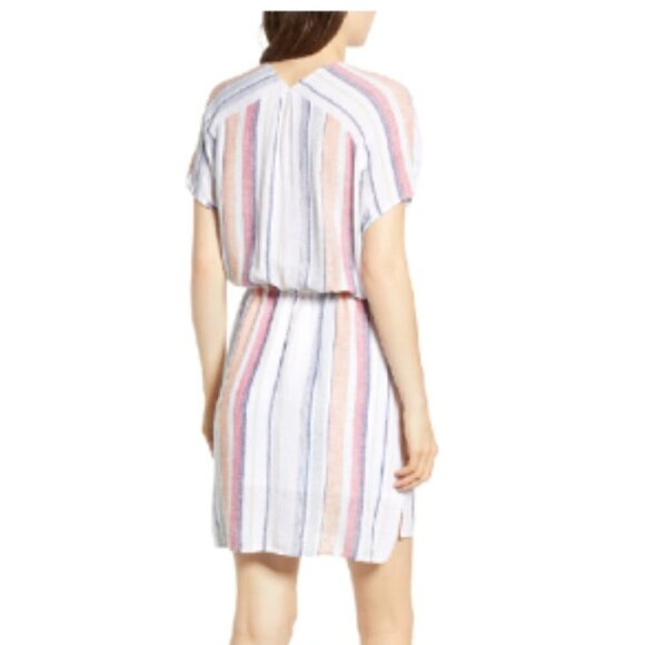 Rails Wren Striped Linen-blend Tunic Dress In Marrakesh Stripe sz S - Picture 2 of 5